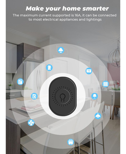 Interruptor Inteligente Wifi Módulo De Luz Blanco 16a