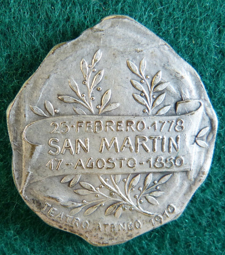 Medalla San Martin 1778-1850 Teatro Ateneo 1910 (9)