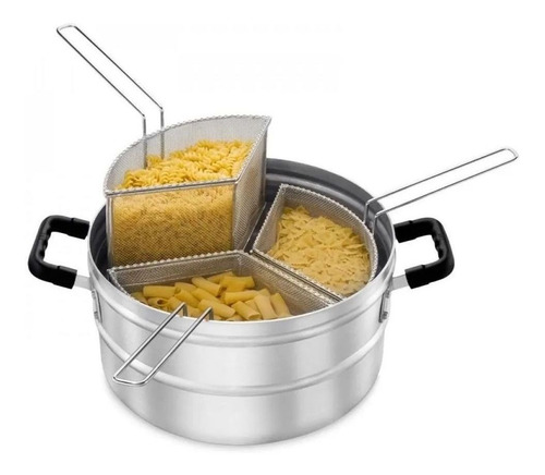 Máquina multicocina para hacer espaguetis para cocinar pasta, 3 cestas sin tapa, 18 l