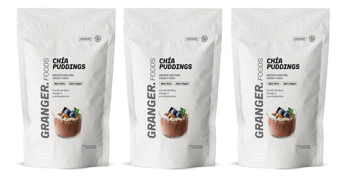 Granger Chía Puddings Kit X3 Vegano Keto Chocolate 300gr 3c
