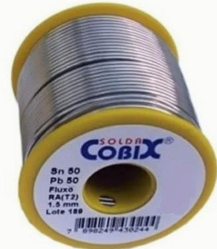 Solda Estanho 50x50 1.5mm Com Fluxo Ra (t2) Rolo 250g Cobix