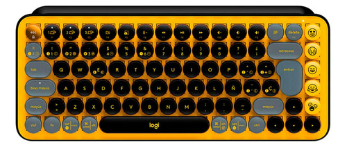 Teclado Logitech Pop Keys  Wireless/bt Black/yellow
