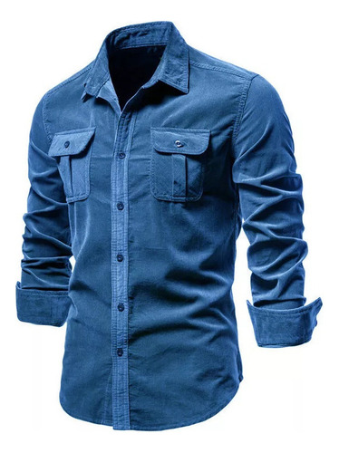 Camisa De Negocios De Pana For Hombre Slim Fit