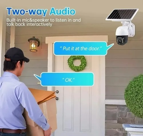 Imagen 8 de 10 de Pack X2 Camara Solar Exterior Ptz Wifi Full Hd Vigilancia