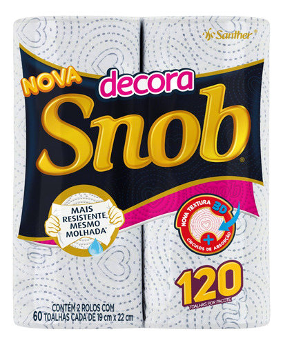 Papéis toalha Snob Decora pacote de 2 u