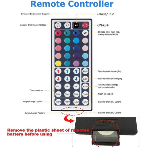 Alcance 20 Metros De Luz Con Control Remoto/wifi Luz Rgb