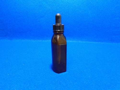 Frasco Gotero Oval De Vidrio Ambar De 60 Ml Caja C/12 Piezas Ambar