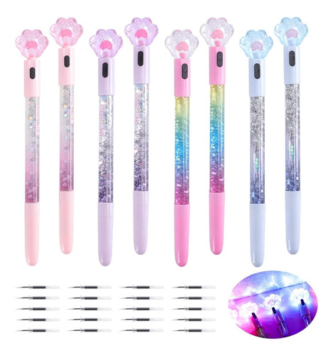 Mulabdin 8 Pcs Kawaii Pens Lindos Bolígrafos, Pata De Gato B