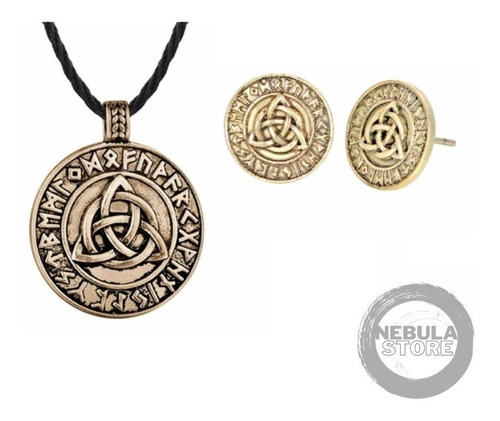 Collar Con Aretes - Triquetra - Mitología Nórdica