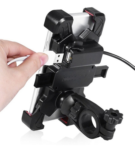 Imagen 2 de 8 de Base Porta Celular Motocicleta Bicicleta Base Quick Lock Usb