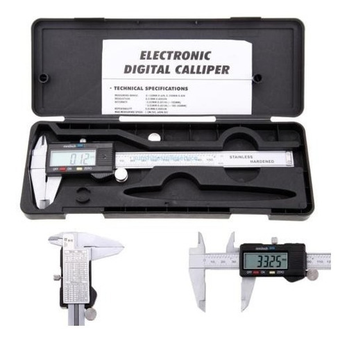 Vernier De Acero Inoxidable Calibre Electrónico Digital 6 Pu