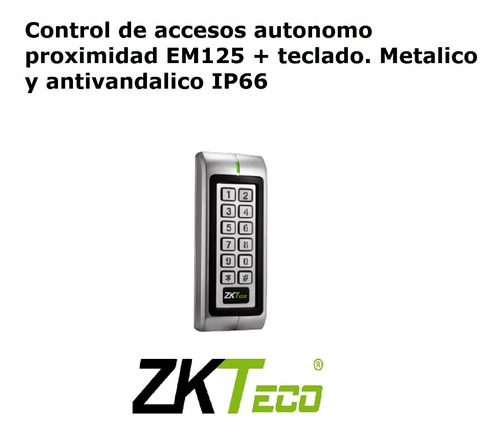 Imagen 4 de 9 de Control De Acceso Zkteco Mk-v-id Autonomo Antivandalico Ip66
