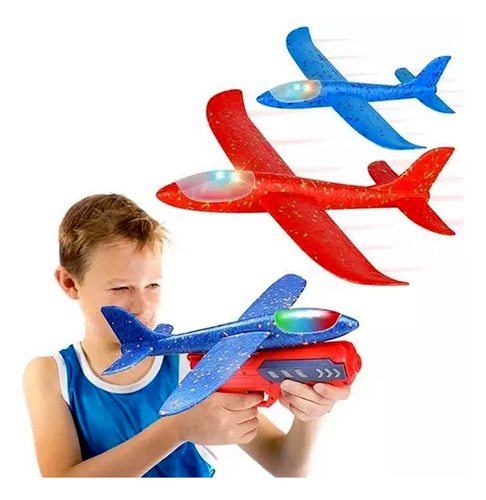Arminha Lançador De Aviões Com Aviãozinho Planador Com Luz