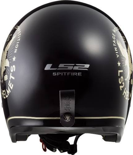 Imagen 4 de 7 de Casco Moto Abierto 599 Spitfire Flier Negro Ls2 Oficial