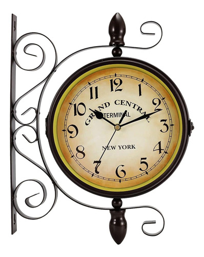 Dyna-living Reloj Pared Doble Cara 8  Vintage Montado 360