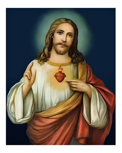 Sagrado Corazón De Jesús Giclée Lienzo Importado - 50x40cm