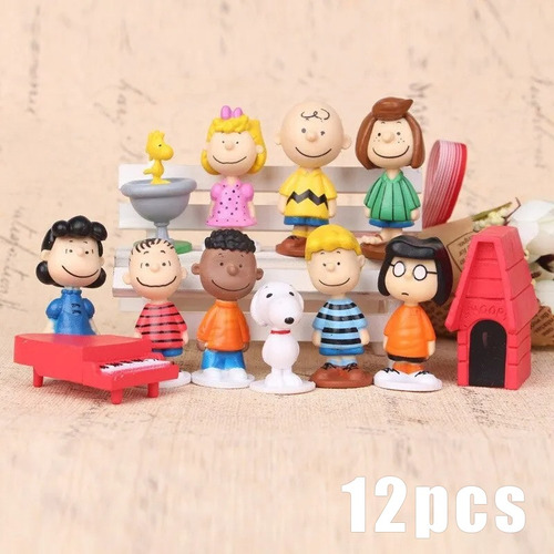 12 Figuras De Acción De Snoopy Charlie Brown Dolls Toy, ¡nue