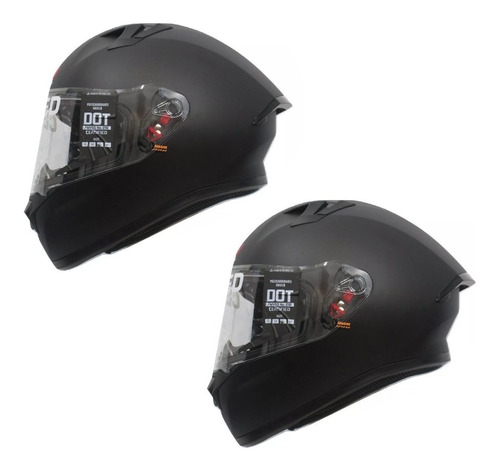 2 Cascos Moto Integral Certificado Ich Dot Gratis Placa Negr