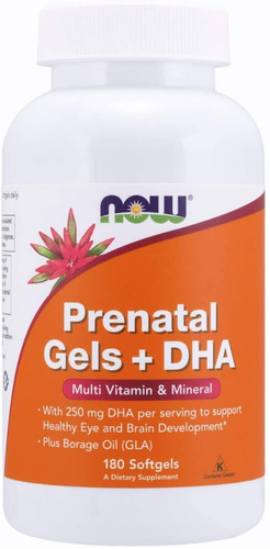 Prenatal Gels + Dha Now 180 Capsulas Blandas