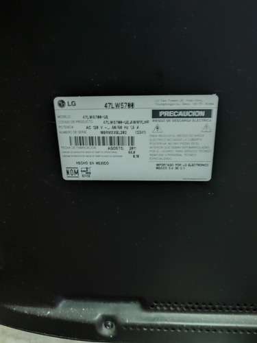 Imagen 1 de 1 de Tv LG 47 Lw5700