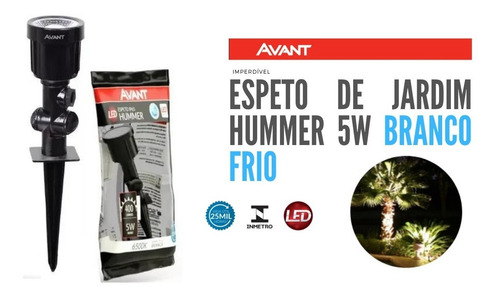 Imagem 1 de 6 de Espeto Para Jardim 5w Branco Frio 6500k Ip65