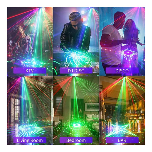 Laser Party Light 6 Ojos Led Iluminación + Control Remoto