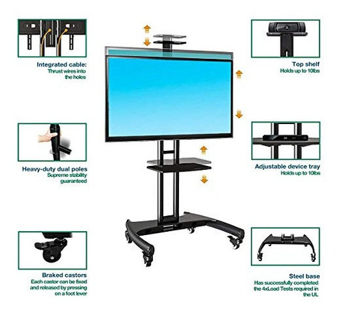 Imagen 4 de 8 de Soporte Móvil De Piso Tv Lcd Monitor . Myshopuruguay!!!