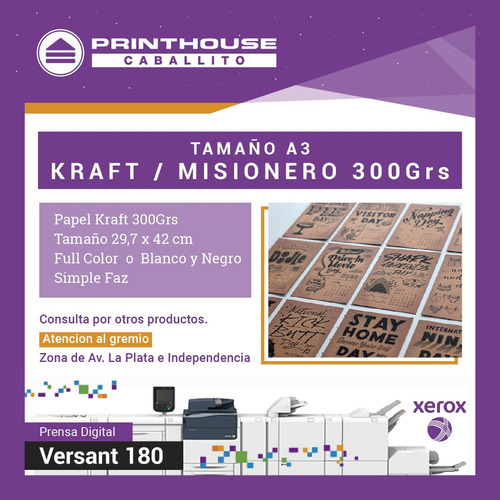 Impresion A3 Papel Kraft 300grs - Papel Madera - Misionero