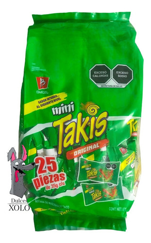 Barcel Takis Mini Original 25 Pzas 35 G C/u Total 875 G