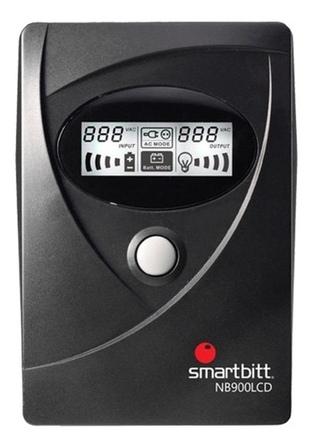 Imagen 1 de 3 de UPS regulador de voltaje Smartbitt Smart Interactive SBNB900LCD 900VA entrada y salida de 120V CA negro
