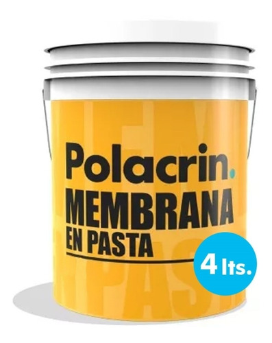 Imagen 1 de 10 de Polacrin Membrana En Pasta Techos 4 Lt Blanca Impermeable