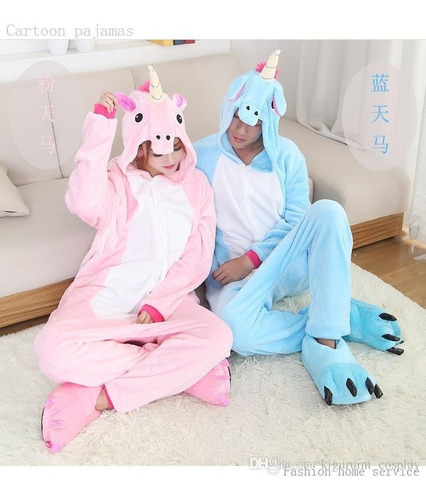 Unicórnio Azul Pijama Macacão Kigurumi - Pronta Entrega