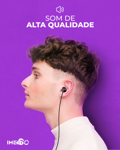 Fone De Ouvido C/ Fio Imenso C/ Mic Omnidirecional