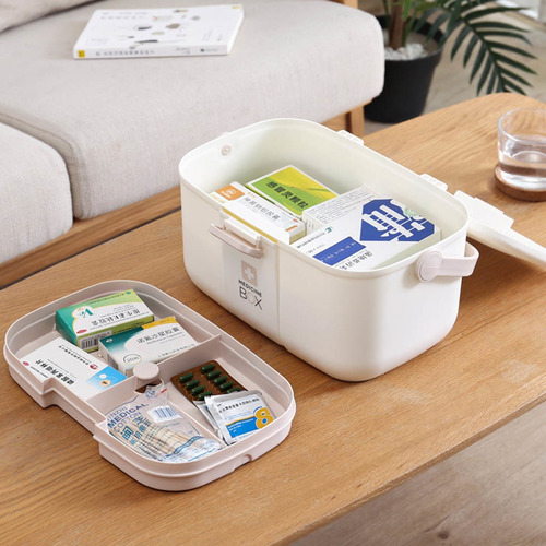 Caja De Almacenamiento De Medicamentos Grande Con Asa Organi