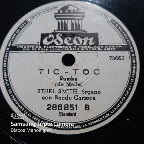 Pasta Ethel Smith, Organo Con Bando Carioca Odeon C146