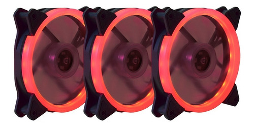 Kit 3 Coolers Led Rgb Rítmico Af-k1225 K-mex Com Controladora E Controle Remoto
