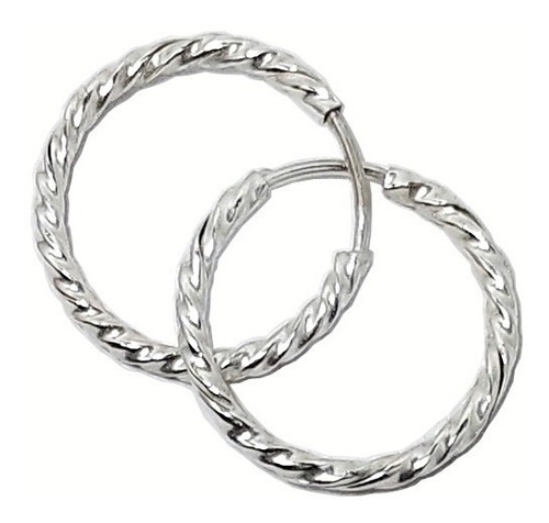 Aros Cubanos Torneados N3 21mm Plata 925 Argollas