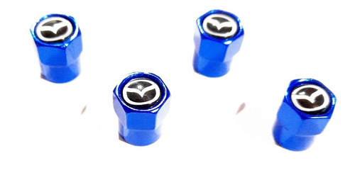 Tapa Valvulas Para Ruedas Color Azul Con Logo Mazda.
