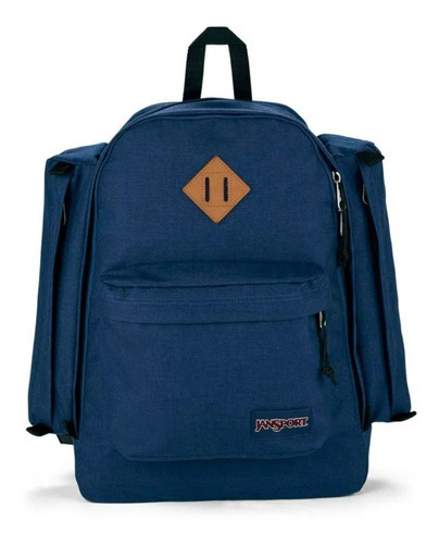 Mochila Jansport Casual Escolar Lap Top Field Pack Color Azul marino Diseño de la tela Liso