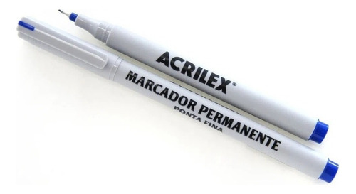 Marcador Caneta Permanente Acrilex 0.4mm Fina Unidade Cor Azul