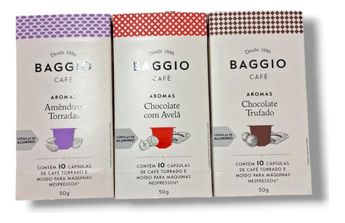 Café Em Cápsula Torrado Moído 3 Sabores Baggio 50g Cd 30 Un.