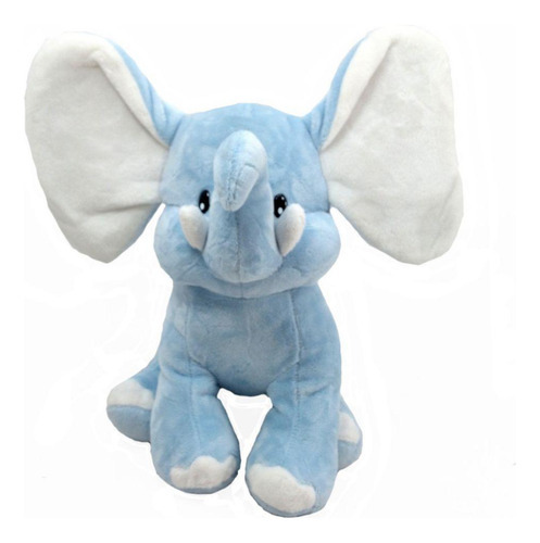 Elefante Pelúcia Azul 21 Cm Altura