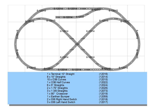 Lionel Fastrack Anna Siding Disposicion Tren Pack 4 'x 8' O