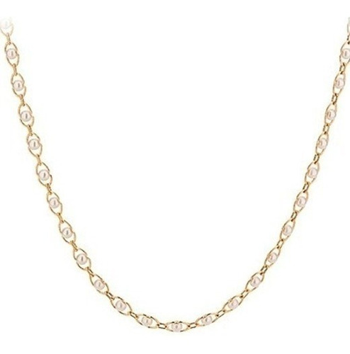 Cadena Oro 18k Laminado Collar Perlas Nacaradas Rommanel