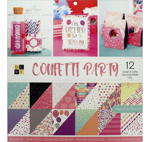 Block Cartulinas 30.5x30.5cm Confetti Party 36 Pag Dcwv