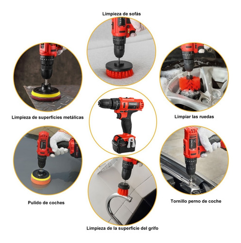 Imagen 6 de 9 de Kit Limpieza Taladro Multifuncional Teeno 5819-24 Piezas