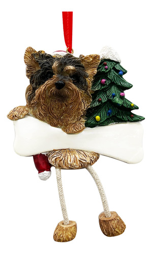 Yorkshire Terrier Puppycut Dangling/wobbly Pierna De Navidad