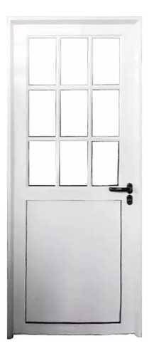 Puertas Aluminio Blanco 100x200  1/2 Vidrio Repartido 4mm