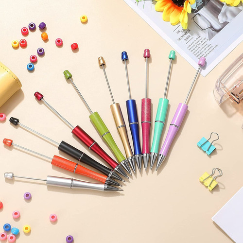 Plastic Beadable Pen Bead Ballpoint Pen Assorted Bead Pen Sh