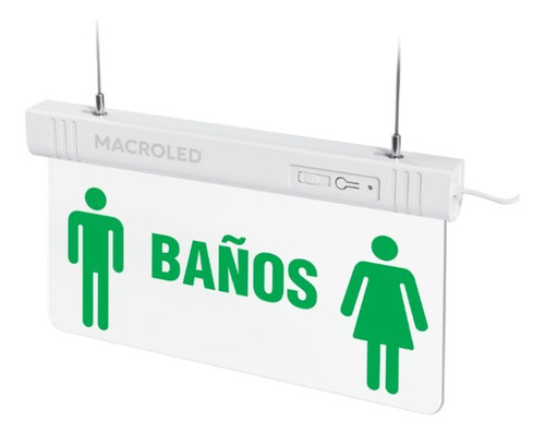 Cartel Señalizador Led Baños 1 W Bateria Recargable